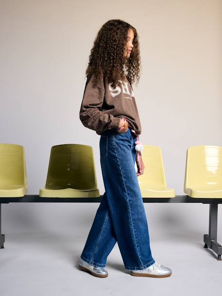 Loose-Fit Jeans for Girls, JONEN deep blue+denim grey+medium blue - vertbaudet enfant 