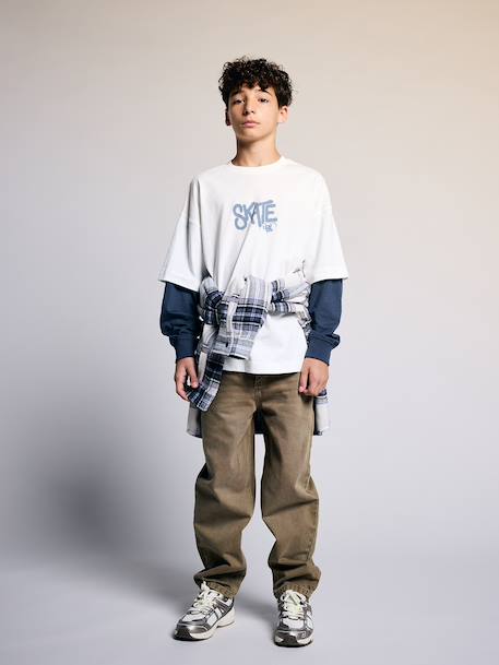 T-shirt manches longues garçon écru - vertbaudet enfant 