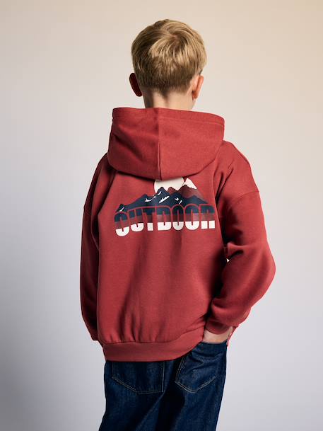 Hooded sweatshirt for boys tomato red - vertbaudet enfant 
