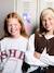 Sweat fille manches longues chocolat+gris - vertbaudet enfant 