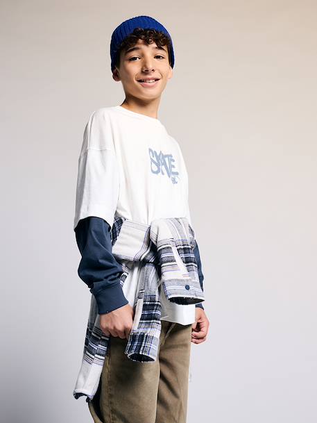 Long-sleeved T-shirt for boys ecru - vertbaudet enfant 