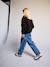 Sherpa sweatshirt with zipped high neck for girls chocolate - vertbaudet enfant 