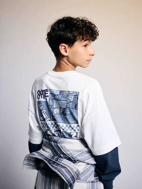 T-shirt manches longues garçon écru - vertbaudet enfant 