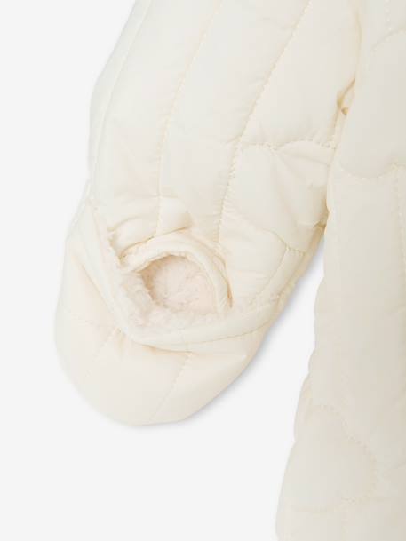 Newborn pramsuit with hood ecru - vertbaudet enfant 