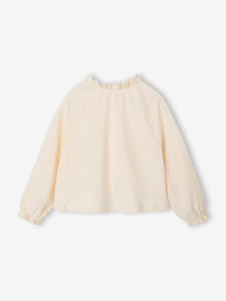 Long-sleeved blouse for girls ecru - vertbaudet enfant 