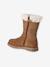 Zip-up leather boots for girls brown - vertbaudet enfant 