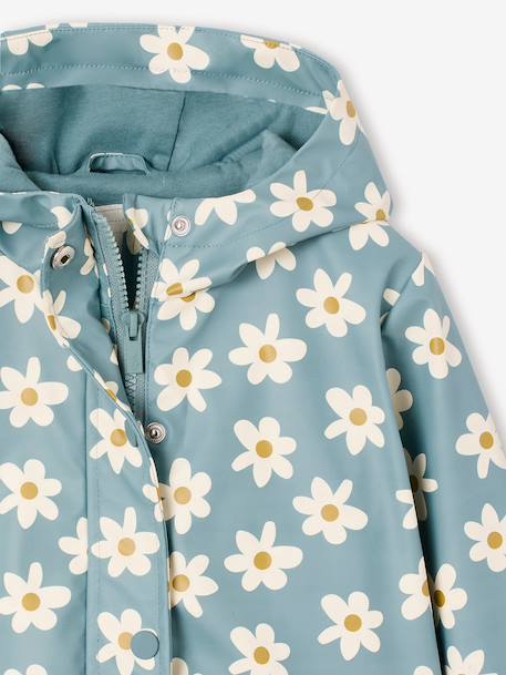 Ciré fille à capuche imprimé marine+multicolore+vanille+vert - vertbaudet enfant 