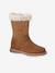 Zip-up leather boots for girls brown - vertbaudet enfant 
