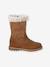 Boots fille en cuir zippées marron - vertbaudet enfant 