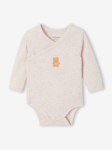 Pack of 5 long-sleeved bodysuits for newborns beige - vertbaudet enfant 