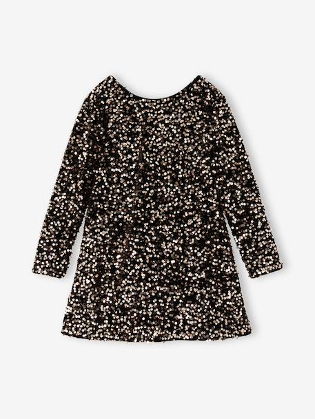 Robe fille à sequins chocolat - vertbaudet enfant 