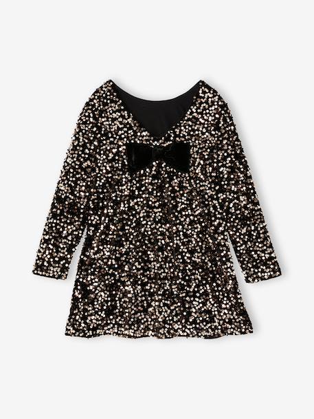 Robe fille à sequins chocolat - vertbaudet enfant 