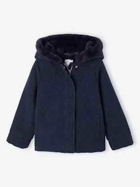 Manteau fille à capuche drap de laine - vertbaudet enfant -Manteau fille à capuche drap de laine