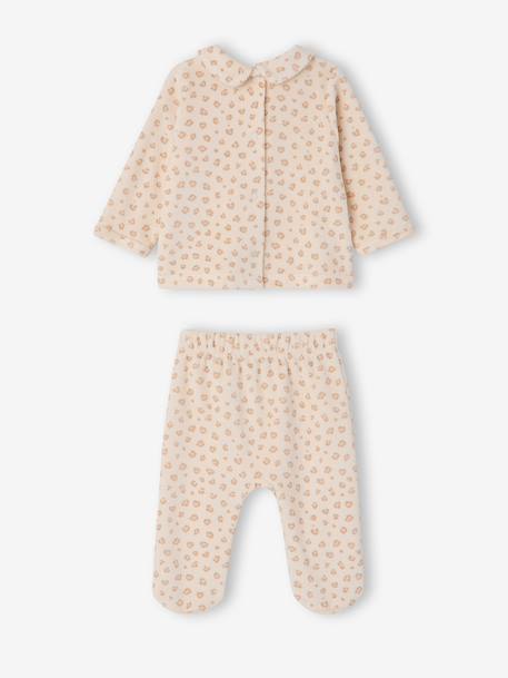 Lot de 2 pyjamas bébé fille ouverture dos beige chiné - vertbaudet enfant 