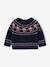 Jacquard knit jumper with long sleeves for baby boys navy blue - vertbaudet enfant 