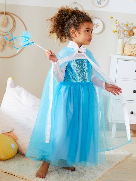 Princess Costume with Cape, Wand & Crown Blue+white - vertbaudet enfant 