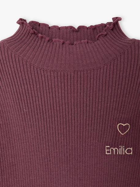 Knitted roll-neck top for girls plum+taupe - vertbaudet enfant 