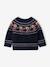 Jacquard knit jumper with long sleeves for baby boys navy blue - vertbaudet enfant 