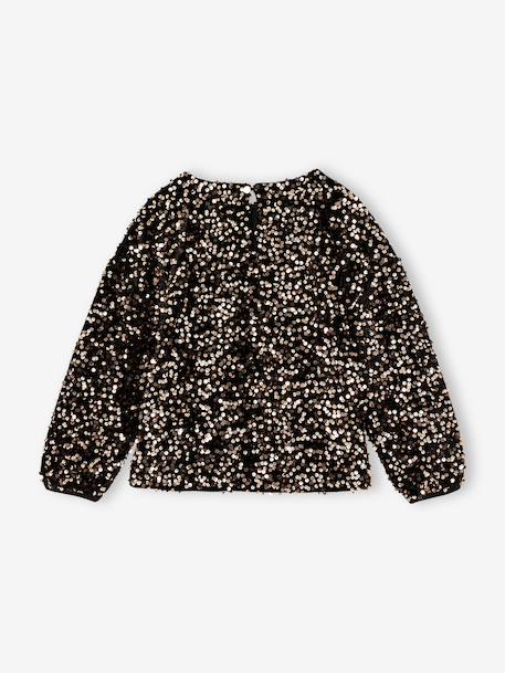Sequin sweatshirt for girls chocolate - vertbaudet enfant 
