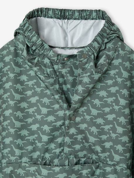 Cape de pluie à capuche garçon imprimé dinosaures indigo+kaki - vertbaudet enfant 