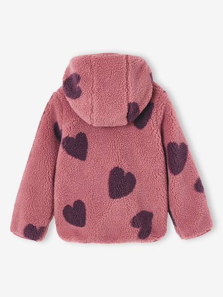 Veste fille sherpa motifs écru+mauve+vanille - vertbaudet enfant 