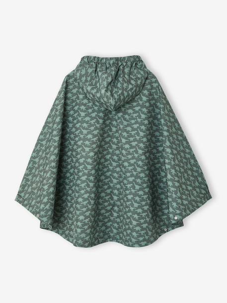 Cape de pluie à capuche garçon imprimé dinosaures indigo+kaki - vertbaudet enfant 