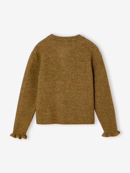 Gilet fille manches longues olive+rose pâle - vertbaudet enfant 