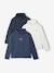Pack of 3 High Neck Tops, for Girls ecru+ink blue+PINK LIGHT 2 COLOR/MULTICOL R - vertbaudet enfant 