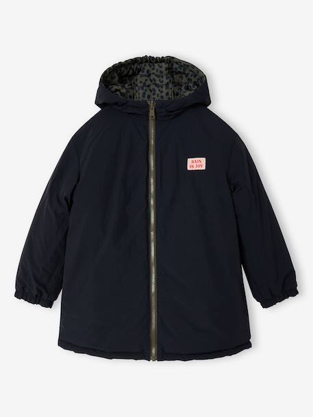 Reversible parka for kids khaki - vertbaudet enfant 