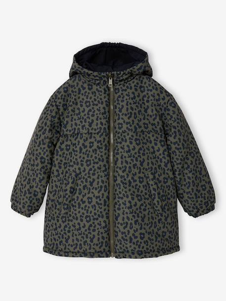 Reversible parka for kids khaki - vertbaudet enfant 