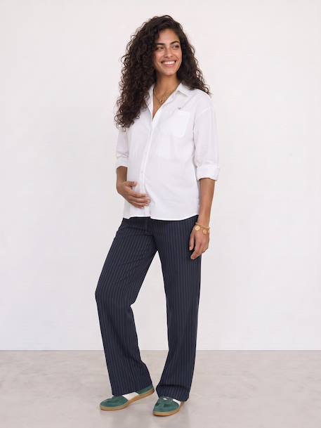 Maternity trousers with belly band navy blue - vertbaudet enfant 