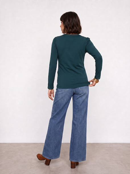 T-shirt grossesse et allaitement manches longues vert sapin - vertbaudet enfant 