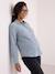 Embroidered Cotton Muslin Shirt, Maternity & Nursing chambray blue+white - vertbaudet enfant 