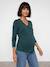Long-sleeved maternity and nursing T-shirt fir green - vertbaudet enfant 