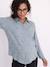 Chemise gaze de coton brodé FM grossesse et allaitement blanc+bleu chambray - vertbaudet enfant 