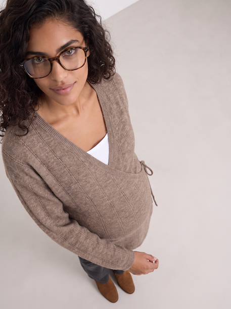 Gilet cache coeur grossesse allaitement taupe - vertbaudet enfant 