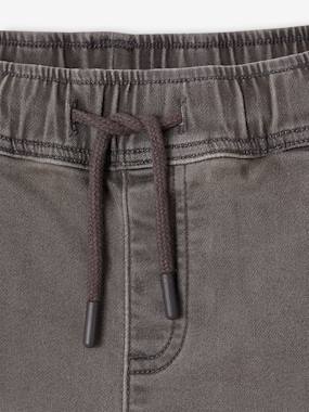 -Denim-Effect Fleece Joggers, Easy to Put On, for Boys
