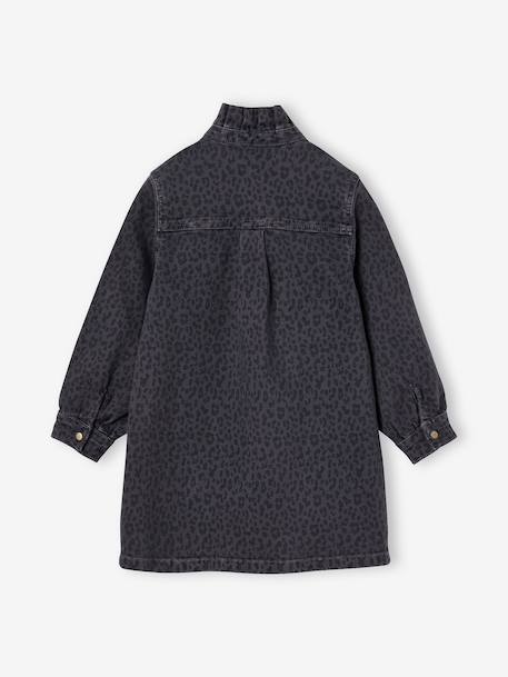 Printed dress for girls denim grey - vertbaudet enfant 