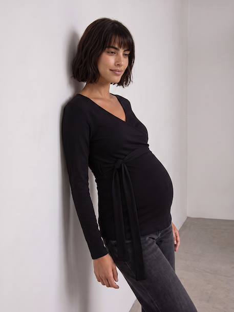 T-shirt grossesse et allaitement noir - vertbaudet enfant 