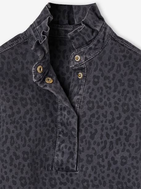 Printed dress for girls denim grey - vertbaudet enfant 