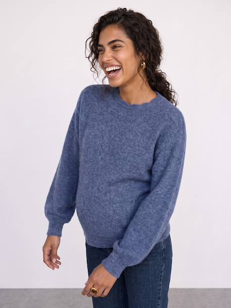 Maternity pointelle knit jumper blue - vertbaudet enfant 