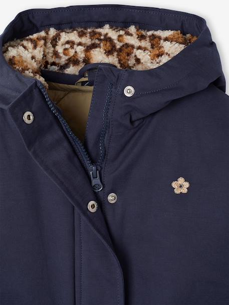 Parka 3 en 1 fille amovible blush+marine - vertbaudet enfant 