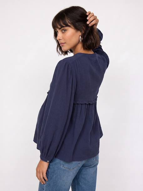Maternity and nursing shirt slate blue - vertbaudet enfant 