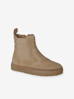 Boots enfant garçon cuir zippées et élastiquées  - vertbaudet enfant