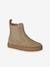 Leather Chelsea Boots with Elastic & Zip for Boys beige+navy blue - vertbaudet enfant 