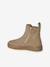 Leather Chelsea Boots with Elastic & Zip for Boys beige+navy blue - vertbaudet enfant 