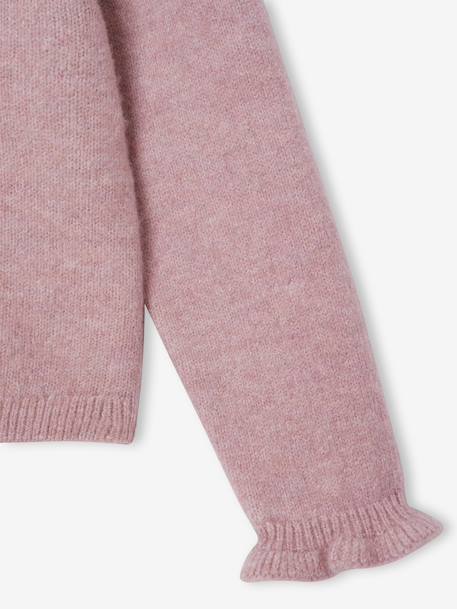 Long-sleeved cardigan for girls olive+pale pink - vertbaudet enfant 
