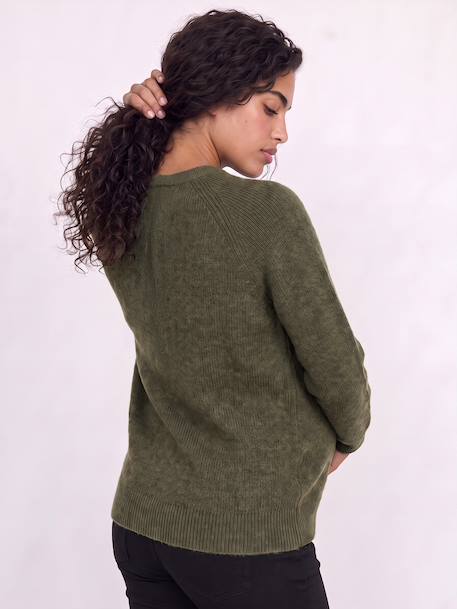 Maternity and nursing jumper bordeaux red+khaki - vertbaudet enfant 