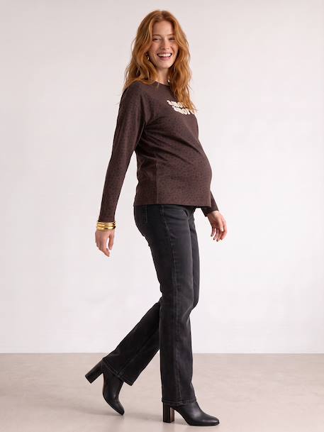 Maternity long-sleeved T-shirt chocolate - vertbaudet enfant 