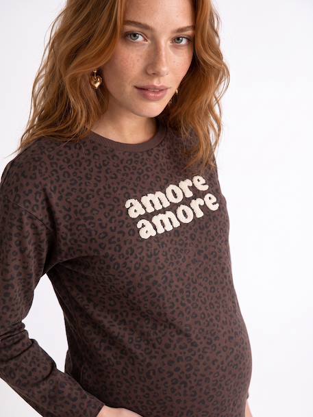 Maternity long-sleeved T-shirt chocolate - vertbaudet enfant 